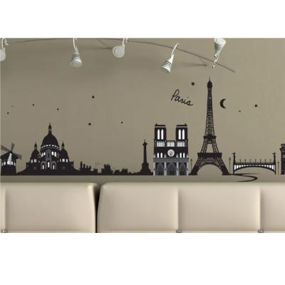 Sticker mural Paris monuments tour eiffel notre dame moulin rouge - 2 planches : 50 x 70 cm - 33