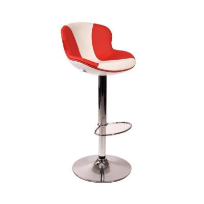 Tabouret de bar flashy BLANC ET ROUGE ROCKY