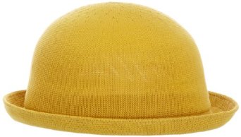 Chapeau melon jaune, pour femme