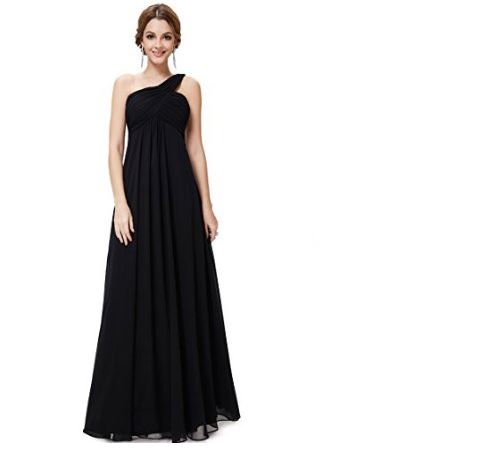 Robe de soirée longue et asymétrique